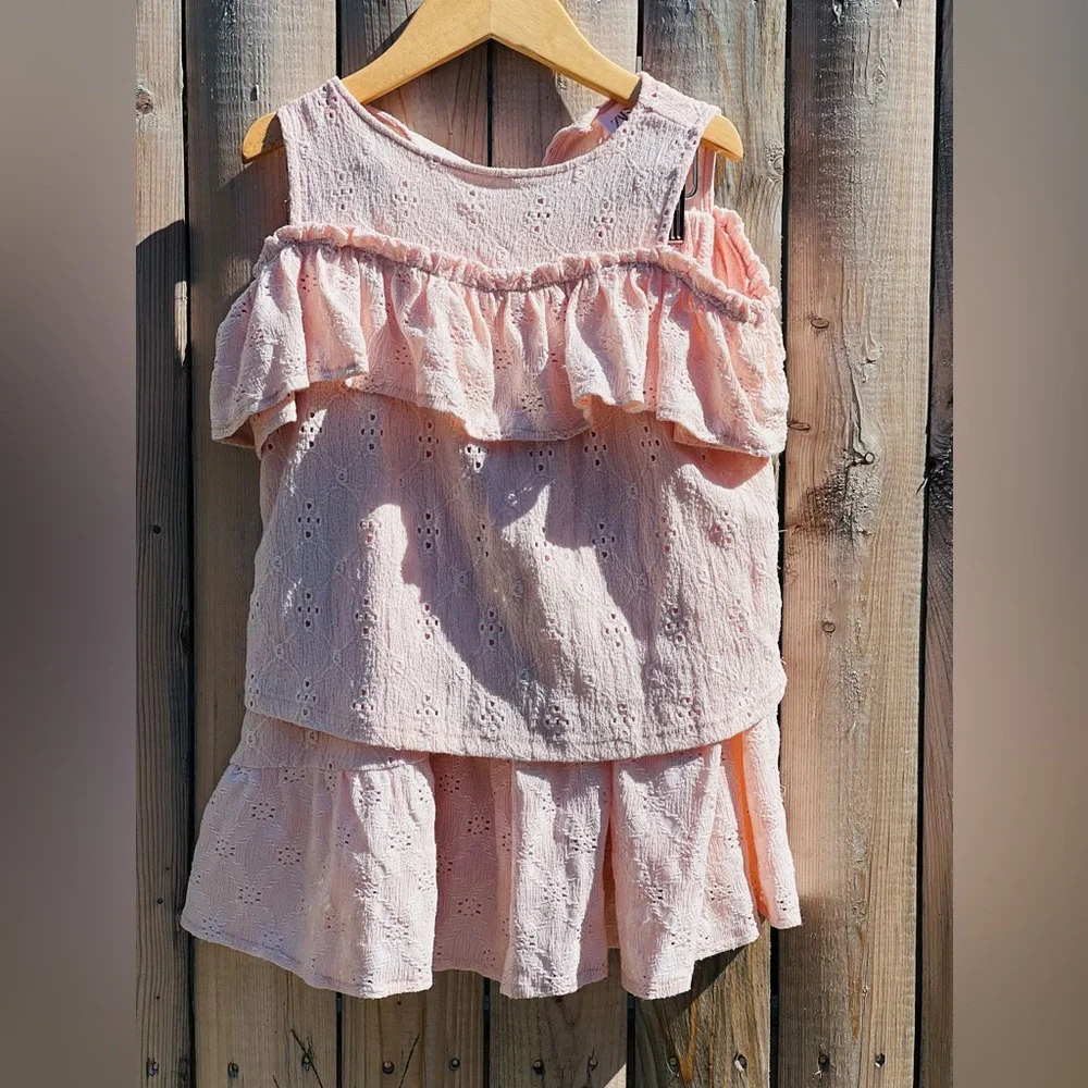 Zara Kids Eyelet Pink Ruffle Outfit Top & Skirt Outfit - Picture 2 of 10